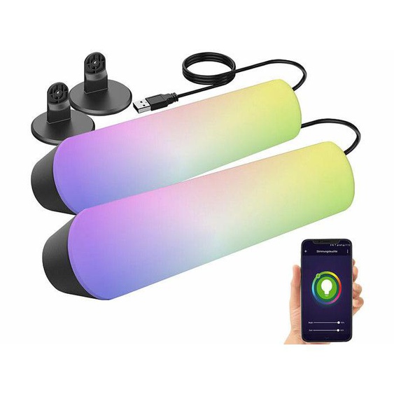 2 lampes dambiance USB à LED RVB CCT avec contrôle par application