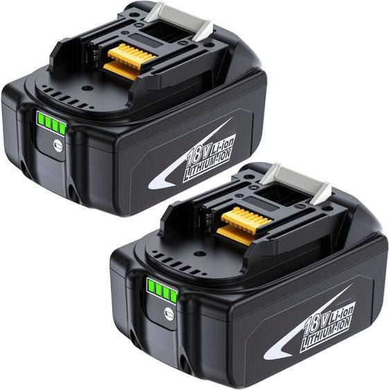 Bleosan - 2 Pcs Batterie de Remplacement pour Makita 18V 6.0Ah, Batterie de Remplacement Makita 18V BL1860B BL1820B 1830B 1840B 1850B, Compatible