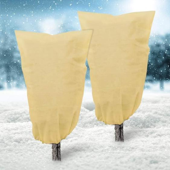 2 Pcs Housse de protection des plantes couverture de protection contre le gel des plantes dhiver avec cordon de serrage 180*120CM