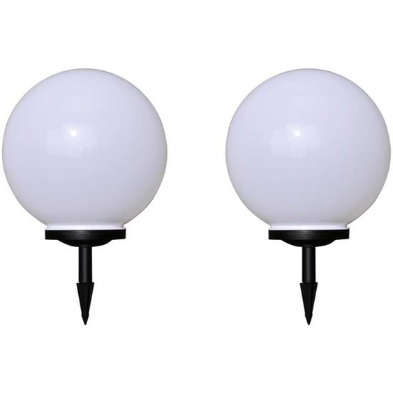 2 pcs Lampes dallée dextérieur à LED 40 cm et piquet au sol