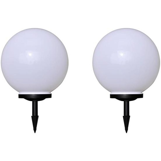 2 pcs Lampes dallée dextérieur à LED 40 cm et piquet au sol