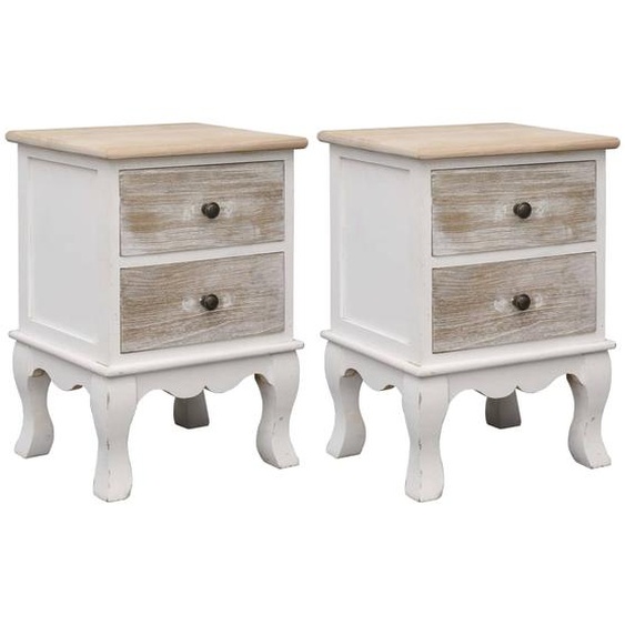 2 pcs Tables de chevet 35x30x50 cm Bois de Paulownia