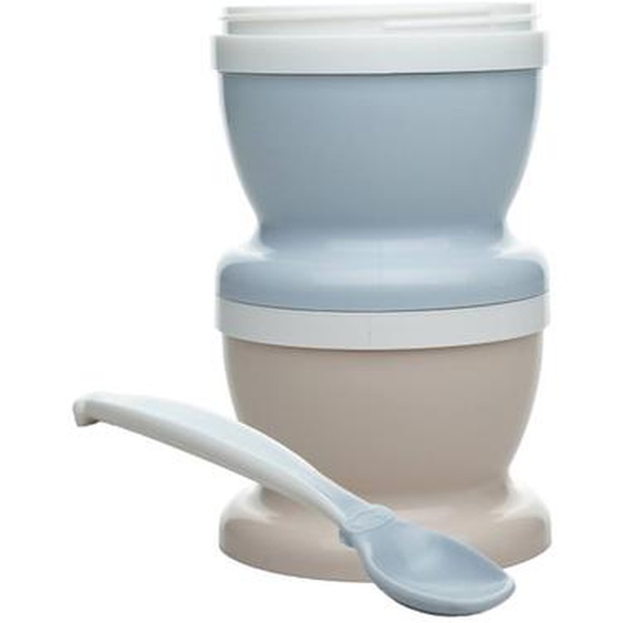 2 Petits Pots Pour Nourriture + 1 Cuillère Douce Fleur Bleue