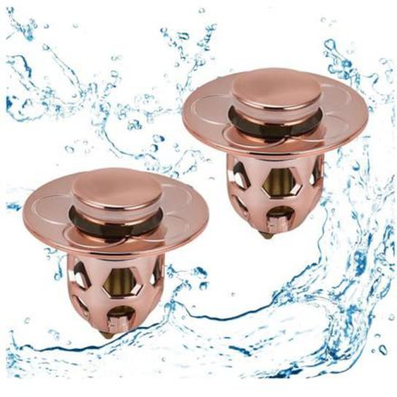 2 Pièces Bouchon de Lavabo, Bouchon Lavabo Salle de Bain Universel Pop-Up, Bouchon Lavabo avec Tamis Anti-Clogging, Bouchon Evier