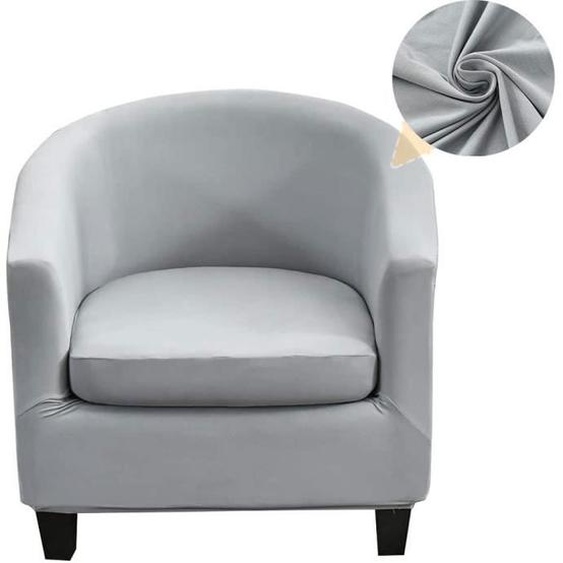 2 Pièces Housse de Fauteuil,WOVTE Housse de Fauteuil Club Extensible Housse Tub Chair Salon avec Housse de Coussin(Careau 2)-E