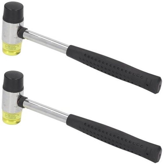 2 pièces marteau en caoutchouc, 25 mm, acier creux, manche antidérapant, marteau en caoutchouc avec extrémité amovible pour le travail du bois des bijoux