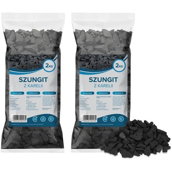 2 pierres brutes de shungite Wessper – 2 kg chacune | Pierres pour lénergisation de leau et la filtration naturelle