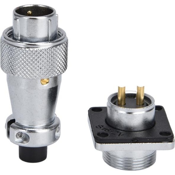 2 Pin Metal Aviation Connector Adapter Waterproof Zinc Alloy WS16 Aviation Connector AC 500V