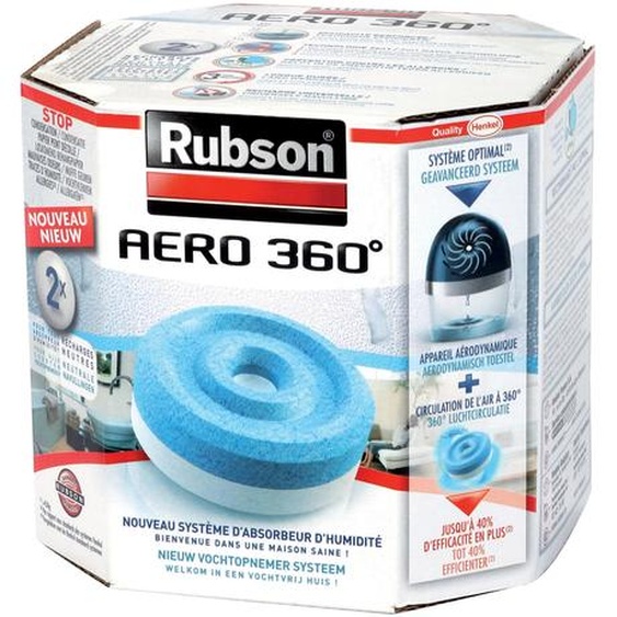 2 recharges Rubson pour absorbeur dhumidité Aéro 360°