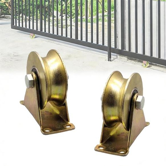 2 rouleaux pour portail coulissant, de forme en U, de 50 mm, en acier galvanisé