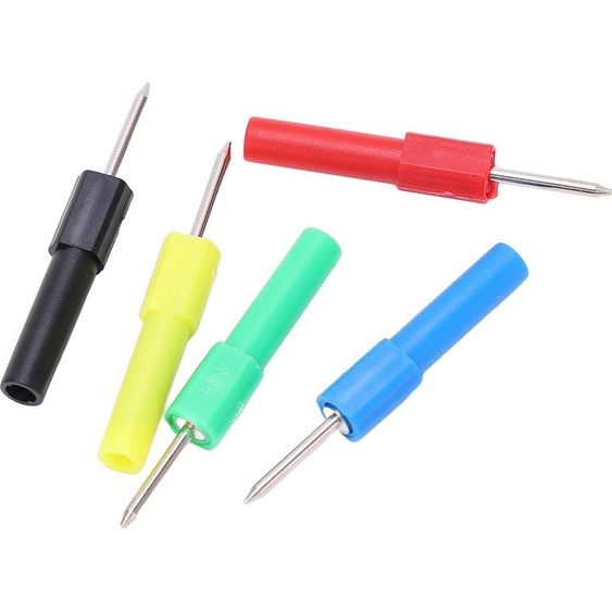 2 sets J.20013 Pointe de pr��lection pour multim�tre, aiguille de pr��lection pour multim�tre, pointes de pr��lection pour multim�tre, broche de pr��lection en laiton de 4 mm, 5 couleurs, outils de pr��lection, accessoires f��r multim�tre, entretien auto