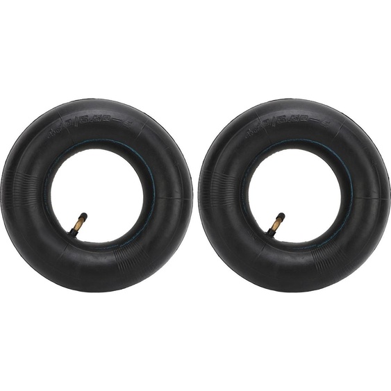 2 tuyaux internes 4,10/3,50-4 avec tige de soupape courbée TR87, caoutchouc, robuste, pour chariots de jardin, tracteurs, fraises à neige