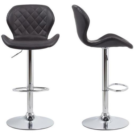 2 x Tabouret de Bar Industrielle Vintage Chaise de Bar Chaise de Bar Rotatif à 360°et Hauteur Réglable 57-80cm Charge Max 150kg