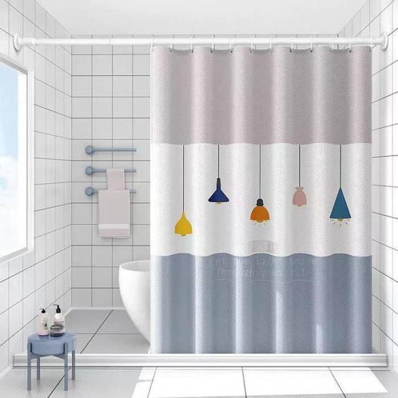 (20/200x180cm)Rideau de douche 3D motif chat, motif dessin animé amusant, Simple, blanc, pour baignoire, en Polyester, imperméable,