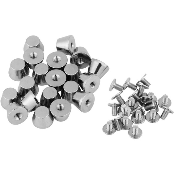 20 jeux de clous plats, tête plate, 10x7 mm, pour sacs et chaussures
