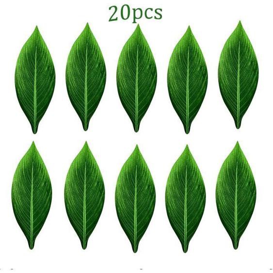 20 Pcs Feuilles de Palmiers Tropicaux de Décoration Party Hawaïen, Simulation Feuille artificielle Décoration