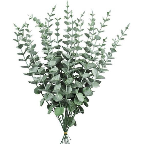 20 pièces Branches deucalyptus artificielles 38cm Simulation de feuilles deucalyptus mariage bureau à domicile