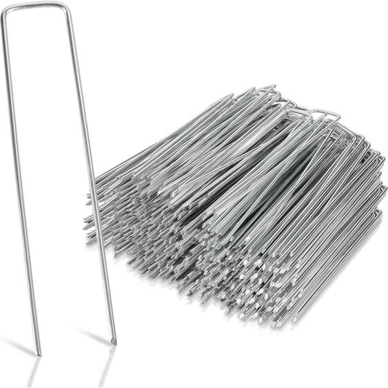 200 pièces Ø2.8mm Ancres de terre 150x25mm Ancres de fixation acier galvanisé Clous de terre Ancres de sol