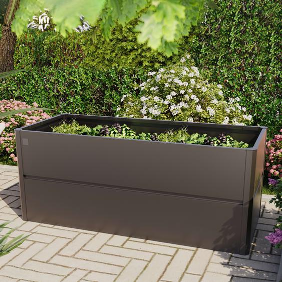 200 x 85 x 77 cm Carré potager surélevé, acier, anthracite métallisé - (GFPV00775)