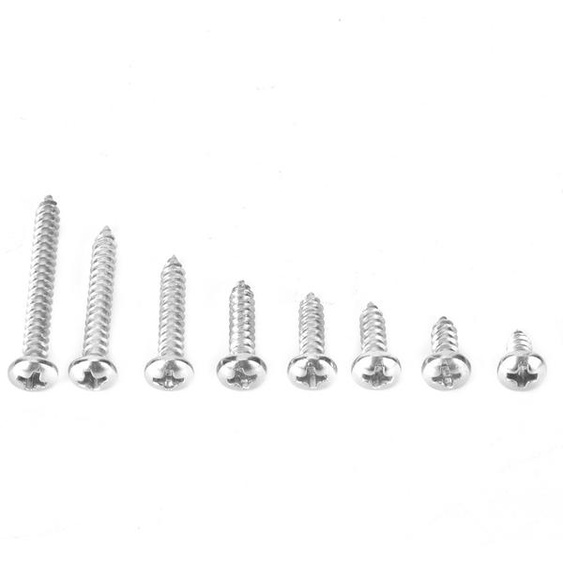 200pcs vis autotaraudeuses croix M3.5 en acier inoxydable 304 tête cylindrique Combination Set