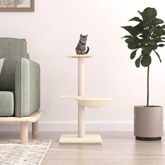 2024 Arbre à chat moderne avec colonnes à griffer en sisal Crème 72 cm Arbres à chat design 4793746