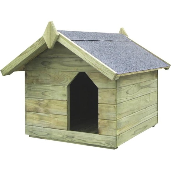 2024 Boxes de transport pour chiens modernes Niche pour chiens avec toit Bois de pin imprégné 567601