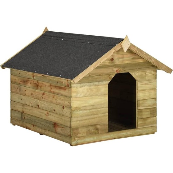 2024 Boxes de transport pour chiens modernes Niche pour chiens avec toit ouvrant Bois de pin imprégné 714341