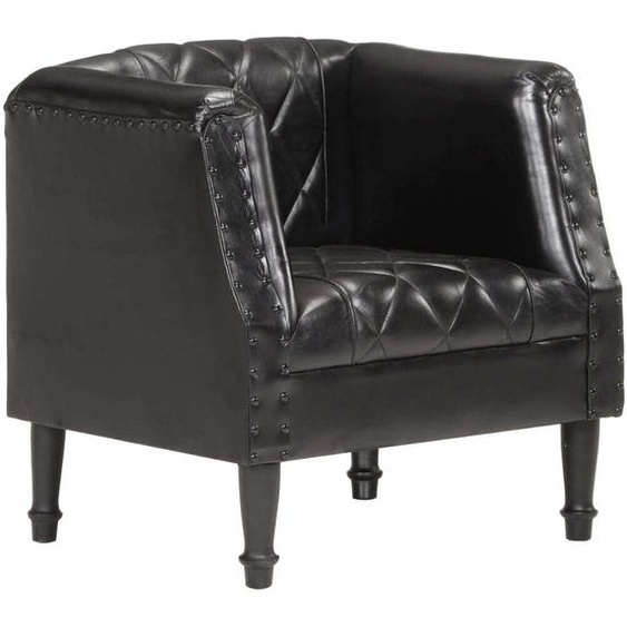 2024 Fauteuil classique moderne Fauteuil noir Véritable cuir de chèvre 936827