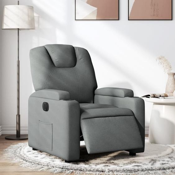 2024 Meubles Fauteuil Relax Electrique Gris Foncé Tissu Fauteuil Classique 4455495