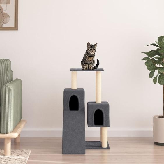 2025 Arbre à chat moderne avec colonnes à griffer en sisal Gris foncé 82 cm - Arbres à chat,Design 3083366 1parcel