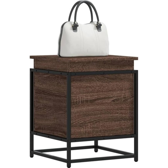 2025 Boîte de rangement moderne avec couvercle imitation chêne 40x40x51,5 cm - Boîtes de jardin,Design 9959376 1parcel