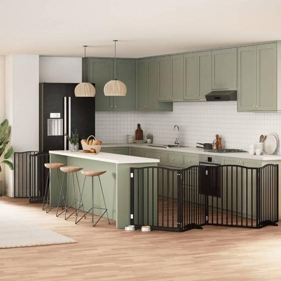 2025 cloris 10 pcs Porte pour chien Pliable Noir 800 cm Bois de peuplier - Niches Sale3121447 4parcel