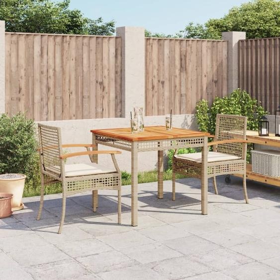 2025 cloris Ensemble de jardin 3 pièces avec coussins Beige Poly Rattan,Ensemble de jardin CHY50810