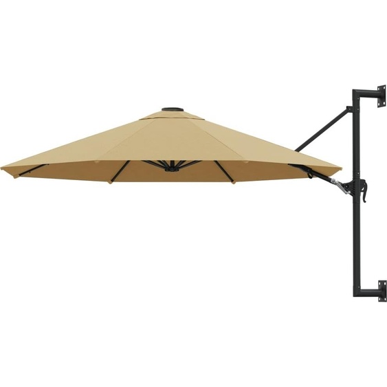 2025 cloris Parasol mural avec mât métallique 300 cm Taupe - Parasols Sale4711992 1parcel
