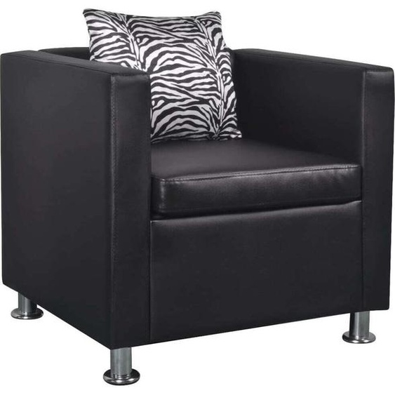 2025 Fauteuil cube moderne Noir Similicuir - Fauteuil TV Relax Nouveau724249