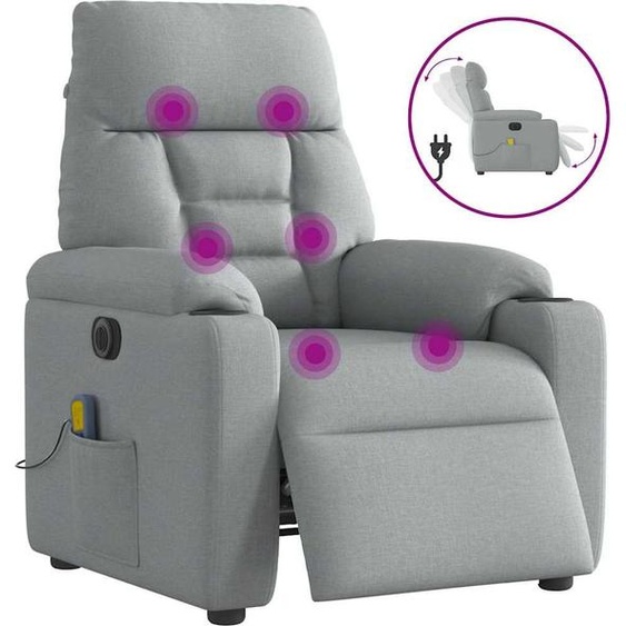 2025 Fauteuil de massage moderne Electrique Gris clair Tissu - Fauteuil TV & Relax,Design 6380549 2parcel