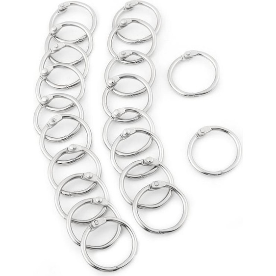 20pcs métal charnière reliure anneaux Split Key Rings Album Scrapbook Lose Leaf Clip (30 mm)