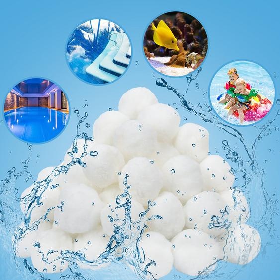 2100 g de billes filtrantes lavables pour piscine, pompe de filtration – Blanc