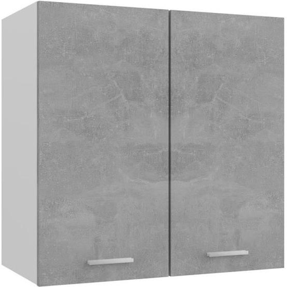 216®DECO- Meuble haut de Cuisine - Elégant Armoire suspendue Gris béton 60x31x60 cm Aggloméré BON60 x 31 x 60 cm