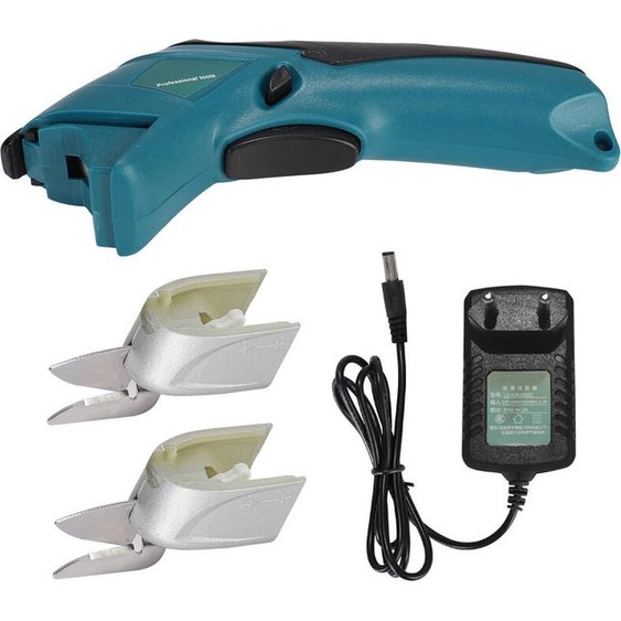 220 V ciseaux électriques, rechargeables, coupe-tapis portable en cuir, ciseaux électriques pour tissus, rechargeables, sans fil, ciseaux pour tissus avec 2 lames de coupe