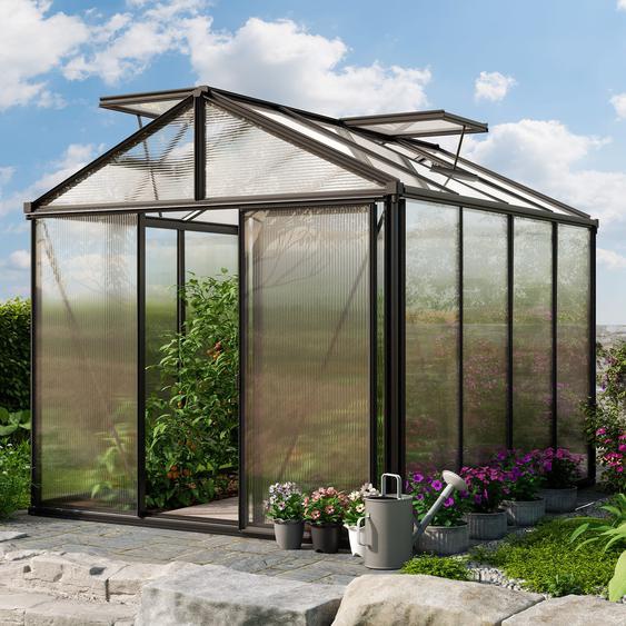 235 x 311 cm Serre de jardin, revêtement par poudre anthracite - (GFPV00147)