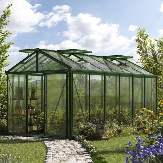 235 x 460 cm Serre de jardin, revêtement par poudre vert, incl. kit daccessoires Pro 2 - (GFPV00169)