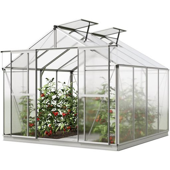256 x 256 cm Serre de jardin, incl. kit daccessoires XL, 6 mm panneaux double paroi - (GFPV00741)