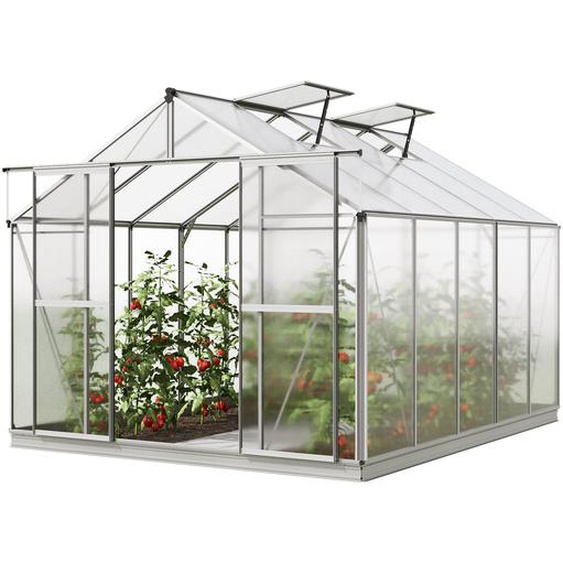 256 x 317 cm Serre de jardin, incl. kit daccessoires XL, 6 mm panneaux double paroi - (GFPV00744)