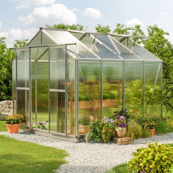 259 x 259 cm Serre de jardin, incl. kit daccessoires XL, 8 mm panneaux double paroi - (GFPV00072)