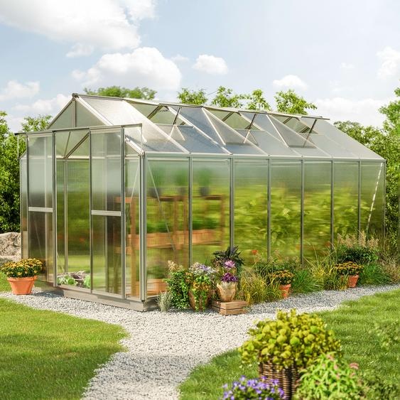 259 x 449 cm Serre de jardin, 8 mm panneaux double paroi - (GFPV00089)