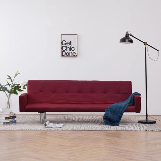 Canapé-lit avec accoudoir Rouge bordeaux Polyester