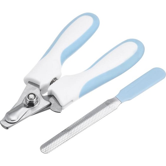 2pcs acier inoxydable Pet Nail Clippers Nail Trimmer Set Chat ongles Trim chien nettoyage outils de beauté - Bleu S