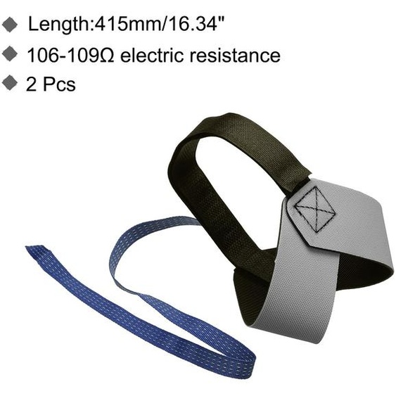2pcs ESD Anti Statique Pied Talon Sangles Anti Statique Poignet Courroie Bande Rglable pour Mise  terre Suppression Statique Gris