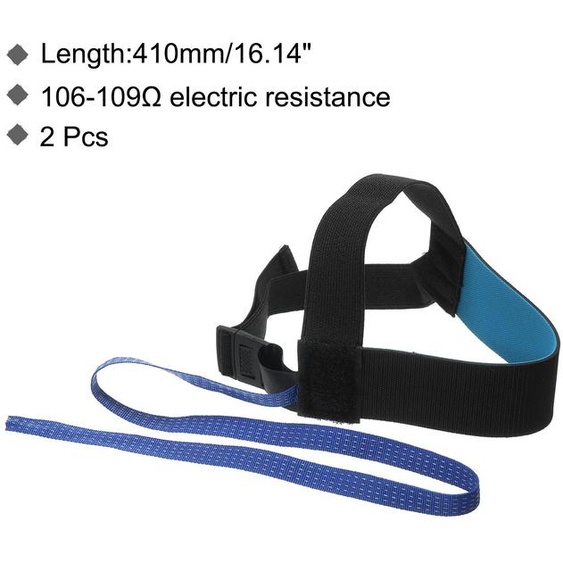 2pcs ESD Anti Statique Pied Talon Sangles Anti Statique Poignet Courroie Bande Rglable pour Mise  terre Suppression Statique Noir